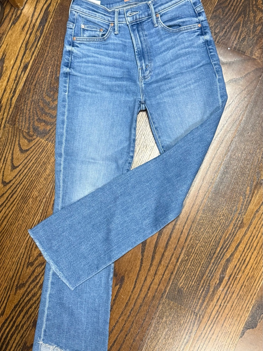 MOTHER Medium Blue Straight Leg Jeans